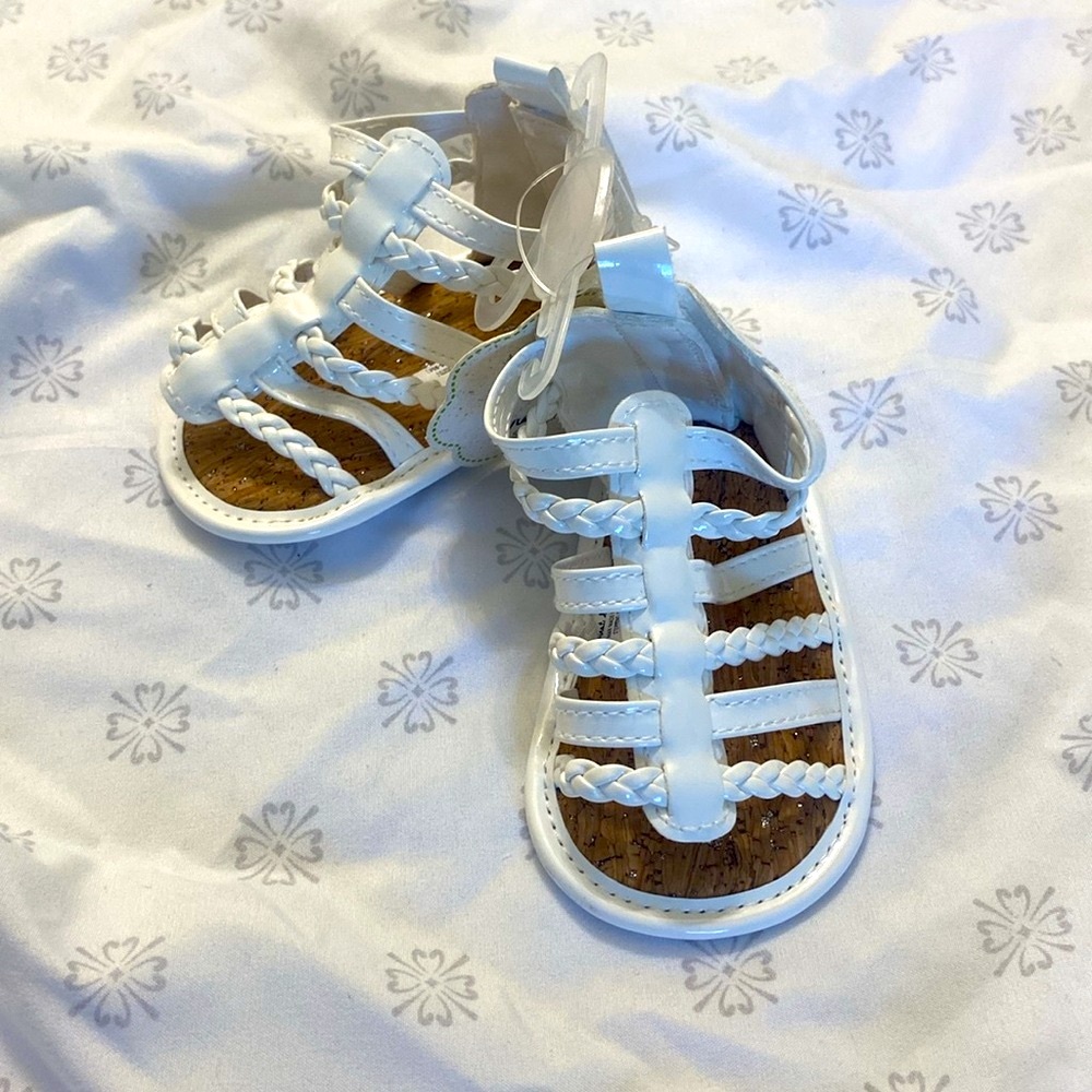 NWT First Steps White Gladiator Sandals